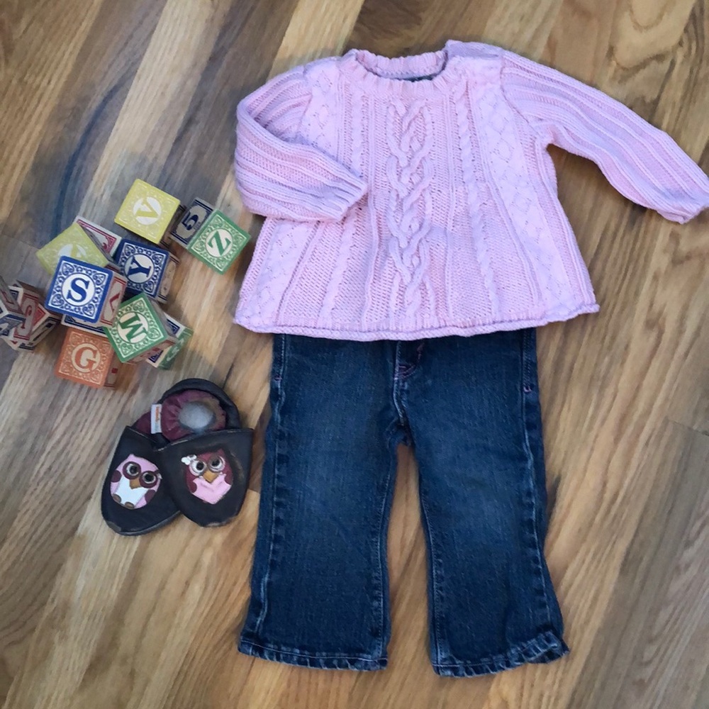 Baby Gap Pink Cable Knit Sweater